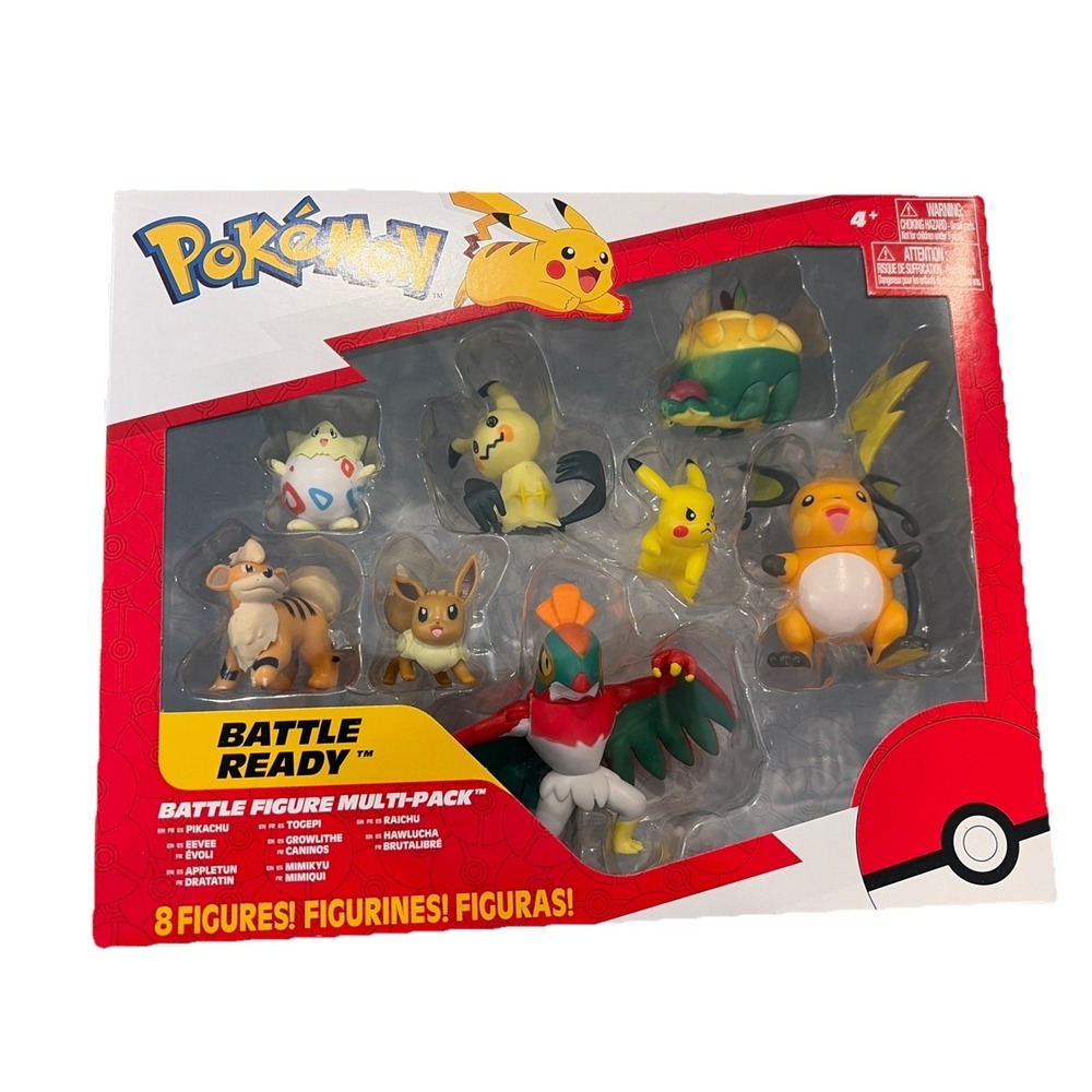 Pokemon Battle Figure Set 8 Figures Pikachu Eevee Jazwares Anime Toy